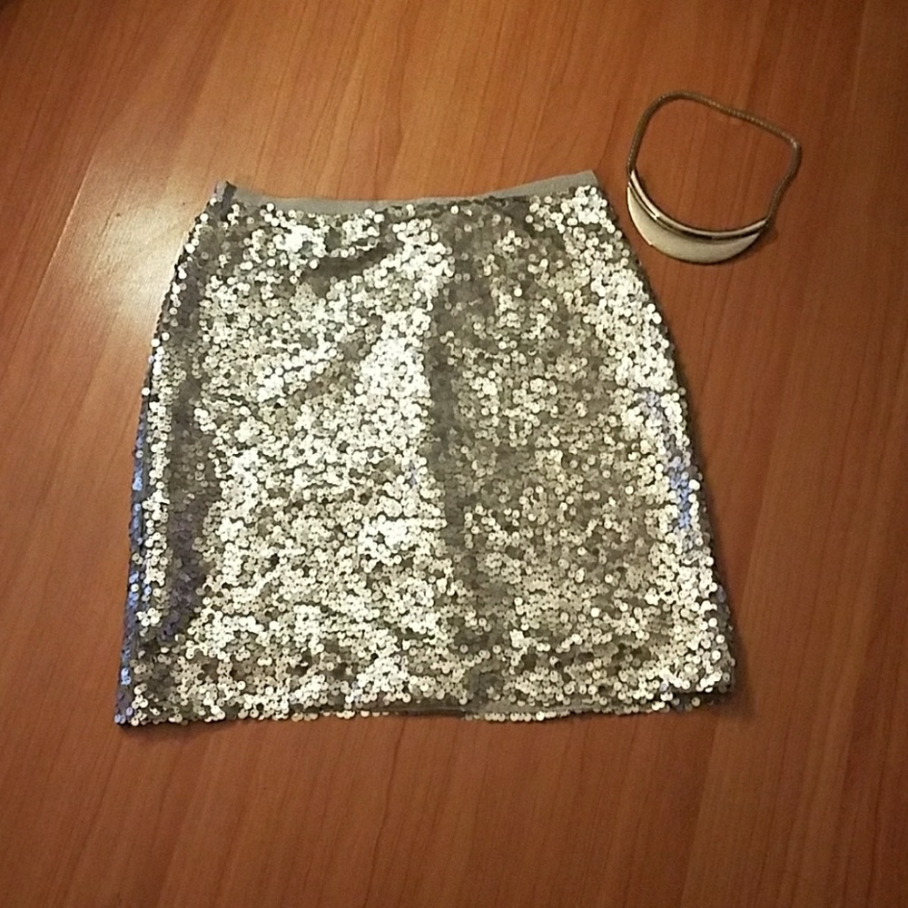 Sequin silver skirt NWT